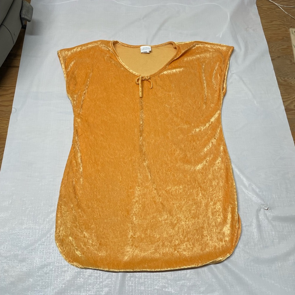 Secret Treasures Crushed Velvet Yellow Nightgown Sz:Medium